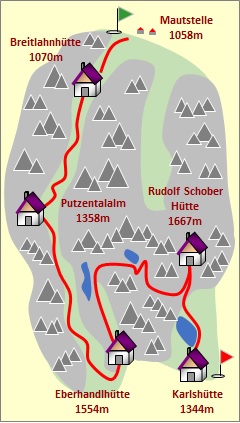 Skizze zum Tourenverlauf