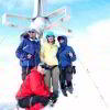 Gruppenfoto am Gipfelkreuz des Zuckerhütl
